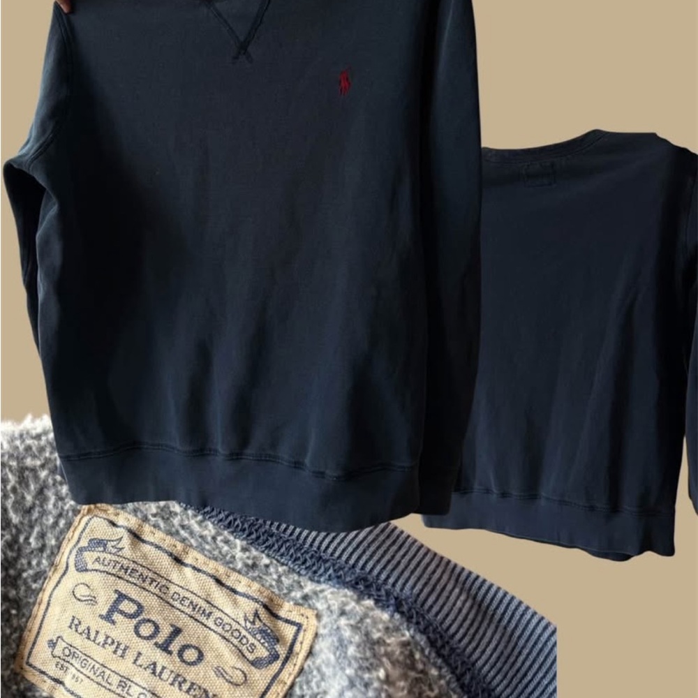 Polo by Ralph Lauren Dark Blue Long Sleeved Crewneck Sweater Size XL